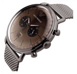 Emporio Armani Aviator Brown Dial Grey Mesh Bracelet Watch For Men - AR11141 Buy Now By Emporio Armani