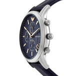 Emporio Armani Renato Chronograph Blue Dial Black Leather Strap Watch For Men - AR11216 Buy Now By Emporio Armani