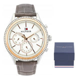 Tommy Hilfiger Ari Diamonds White Dial Grey Leather Strap Watch for Women - 1781980 Buy Now By Tommy Hilfiger