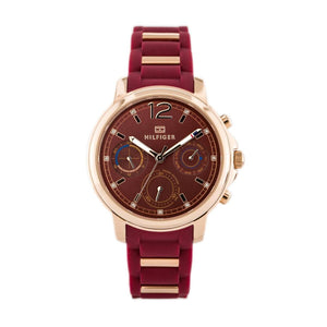 Tommy Hilfiger Claudia Red Dial Two Tone Steel Strap Watch for Women - 1781744 Buy Now By Tommy Hilfiger