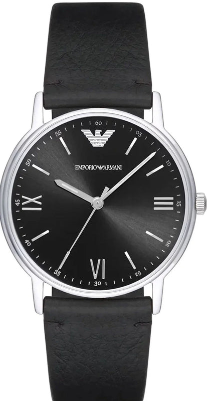 Emporio Armani Kappa Analog Quartz Black Dial Black Leather Strap Watch For Men - AR11013 Buy Now By Emporio Armani