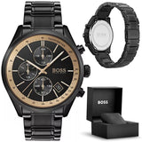 Hugo Boss Grand Prix Black Dial Black Steel Strap Watch for Men - 1513578 Buy Now By Hugo Boss