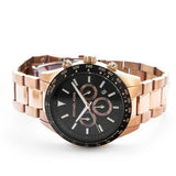 Michael Kors Layton Chronograph Black Dial Rose Gold Steel Strap Watch For Men - MK8824 Buy Now By Michael Kors