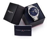 Tommy Hilfiger Baker Quartz Blue Dial Silver Steel Strap Watch For Men - 1710448 Buy Now By Tommy Hilfiger