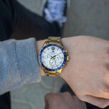 Tommy Hilfiger Luke Chronograph White Dial Gold Steel Strap Watch for Men - 1791121 Buy Now By Tommy Hilfiger