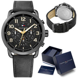 Tommy Hilfiger Briggs Black Dial Black Leather Strap Watch for Men - 1791426 Buy Now By Tommy Hilfiger