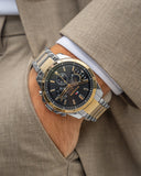 Tommy Hilfiger Decker Chronograph Black Dial Two Tone Steel Strap Watch for Men - 1791559 Buy Now By Tommy Hilfiger