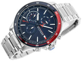 Tommy Hilfiger Bank Chronograph Blue Dial Silver Steel Strap Watch for Men - 1791718 Buy Now By Tommy Hilfiger