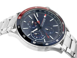 Tommy Hilfiger Bank Chronograph Blue Dial Silver Steel Strap Watch for Men - 1791718 Buy Now By Tommy Hilfiger
