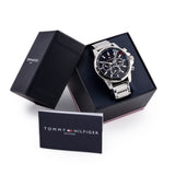 Tommy Hilfiger Mason Multifunction Black Dial Silver Steel Strap Watch For Men - 1791936 Buy Now By Tommy Hilfiger