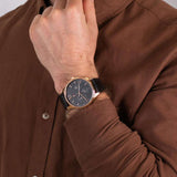 Tommy Hilfiger Damon Quartz Black Dial Black Leather Strap Watch for Men - 1791419 Buy Now By Tommy Hilfiger