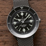 Breitling Superocean Heritage '57 Black Dial Silver Mesh Bracelet Watch for Men - A10370121B1A1 Buy Now By Breitling