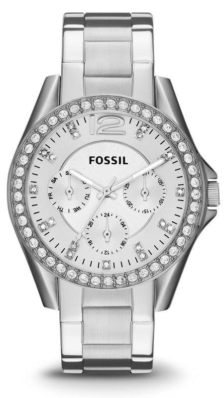 Fossil Riley Multifunction Silver Dial Silver Steel Strap Watch for Women - ES3202 Buy Now By Fossil