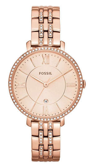 Fossil Jacqueline Rose Gold Dial Rose Gold Steel Strap Watch for Women - ES3546 Buy Now By Fossil