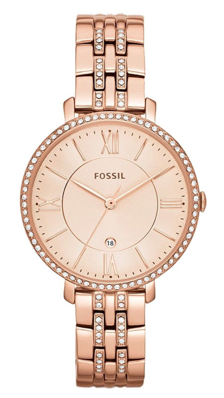Fossil Jacqueline Rose Gold Dial Rose Gold Steel Strap Watch for Women - ES3546 Buy Now By Fossil