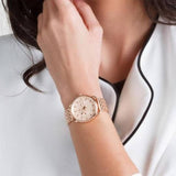 Fossil Tailor Rose Gold Dial Rose Gold Stainless Steel Strap Watch for Women - ES3713 Buy Now By Fossil