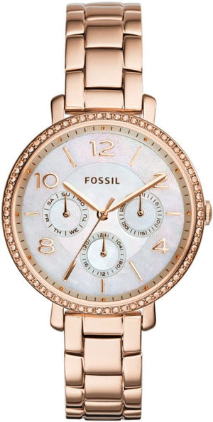 Fossil Jacqueline Multi Function Mother of Pearl Dial Rose Gold Steel Strap Watch for Women - ES3757 Buy Now By Fossil