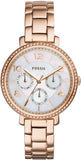 Fossil Jacqueline Multi Function Mother of Pearl Dial Rose Gold Steel Strap Watch for Women - ES3757 Buy Now By Fossil