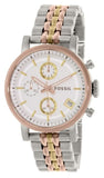 Fossil Boyfriend Chronograph White Dial Two Tone Steel Strap Watch for Women - ES3840 Buy Now By Fossil