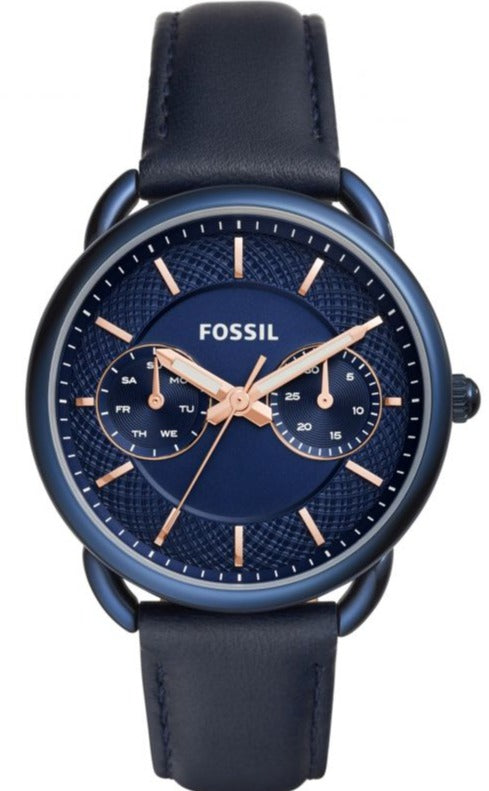 Fossil Tailor Blue Dial Blue Leather Strap Watch for Women - ES4092 Buy Now By Fossil