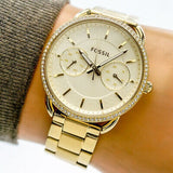 Fossil Tailor Gold Dial Gold Steel Strap Watch for Women - ES4263 Buy Now By Fossil