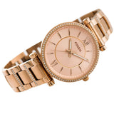 Fossil Carlie Rose Gold Dial Rose Gold Steel Strap Watch for Women - ES4301 Buy Now By Fossil