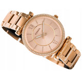 Fossil Carlie Rose Gold Dial Rose Gold Steel Strap Watch for Women - ES4301 Buy Now By Fossil