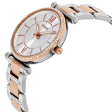 Fossil Carlie Silver Dial Two Tone Steel Strap Watch for Women - ES4342 Buy Now By Fossil
