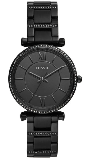Fossil Carlie Black Dial Black Steel Strap Watch for Women - ES4488 Buy Now By Fossil