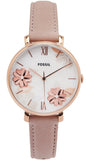 Fossil Jacqueline Three Hand Mother of Pearl Dial Pink Leather Strap Watch for Women - ES4671 Buy Now By Fossil