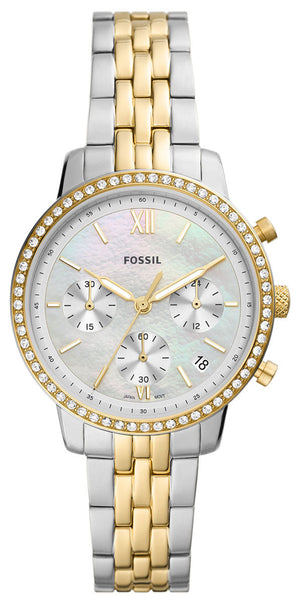 Fossil Neutra Chronograph Mother of Pearl White Dial Two Tone Steel Strap Watch for Women - ES5216 Buy Now By Fossil