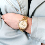 Fossil Neutra Chronograph Gold Dial Gold Steel Strap Watch for Women - ES5219 Buy Now By Fossil