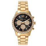 Michael Kors Berkley Chronograph Black Dial Gold Steel Strap Watch For Women - MK7414 Buy Now By Michael Kors