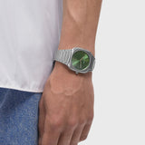 D1 Milano Square Eden Green Dial Silver Steel Strap Watch for Men - D1-SQBJ06 Authentic Buy Shop Now