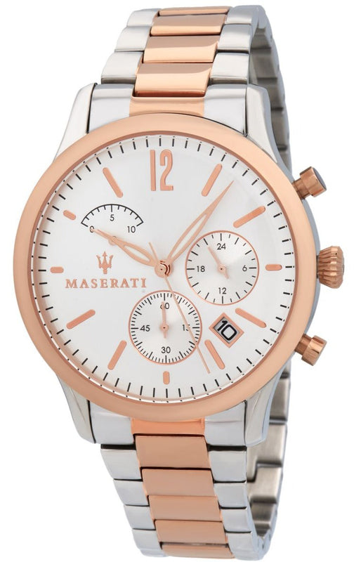 Maserati Tradizione White Dial Two Tone Stainless Steel Strap Watch For Men - R8873625001 Buy Now By Maserati