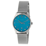 Gucci G-Timeless Turquoise Mother of Pearl Dial Silver Mesh Bracelet Watch For Women - YA126582 Buy Now By Gucci