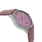 Gucci G-Timeless Pink Mother of Pearl Dial Pink Leather Strap Watch For Women - YA126586 Buy Now By Gucci