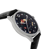 Gucci G-Timeless Moonphase Black Dial Black Leather Strap Watch For Men - YA1264045 Buy Now By Gucci