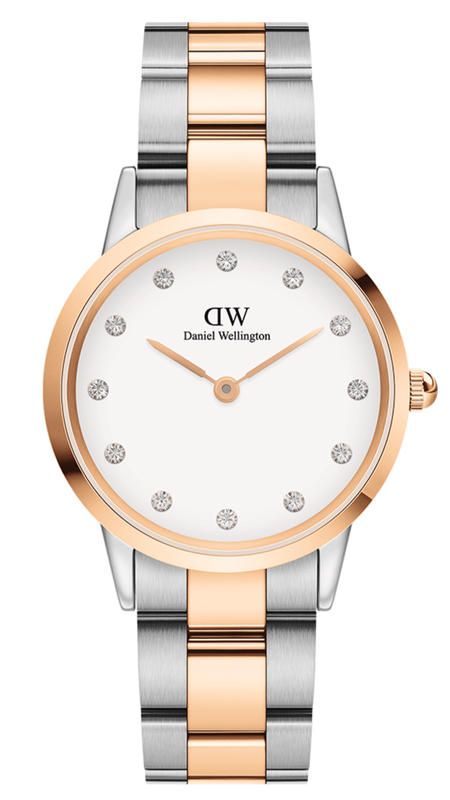 Daniel Wellington Iconic Link White Dial Two Tone Steel Strap Watch For Women - DW00100359 Buy Now By Daniel Wellington