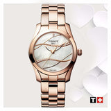 Tissot T Wave T Lady Mother of Pearl Dial Rose Gold Steel Strap Watch For Women - T112.210.33.111.00 Buy Now By Tissot
