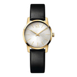 Calvin Klein City Silver Dial Black Leather Strap Watch For Women - K2G23520 Buy Now By Calvin Klein
