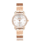 Coach Delancey Silver Dial Rose Gold Steel Strap Watch for Women - 14502355 Buy Now By Coach