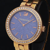 Swarovski Daytime Glittering Blue Dial Rose Gold Steel Strap Watch for Women - 5182277 Buy Now By Swarovski