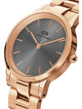 Daniel Wellington Iconic Link Grey Dial Rose Gold Steel Strap Watch For Women - DW00100336 Buy Now By Daniel Wellington