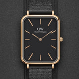 Daniel Wellington Quadro Pressed Ashfield Black Dial Black Mesh Strap Watch for Women - DW00100467 Buy Now By Daniel Wellington