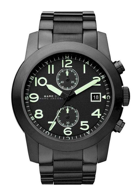 Marc Jacobs Larry Chronograph Black Dial Black Steel Strap Watch for Men - MBM5032 Buy Now By Marc Jacobs