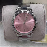 Michael Kors Slim Runway Quartz Pink Dial Silver Steel Strap Watch For Women - MK3380 Buy Now By Michael Kors