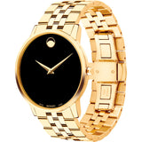 Movado Museum Black Dial Gold Steel Strap Watch For Men - 606997 Buy Now By Movado