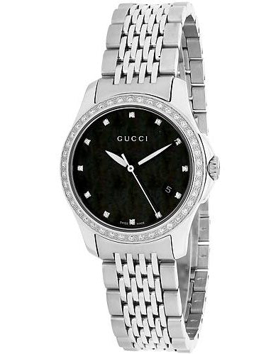 Gucci G Timeless Black Mother of Pearl Diamonds 38mm Watch For Women - YA126509 Buy Now By Gucci