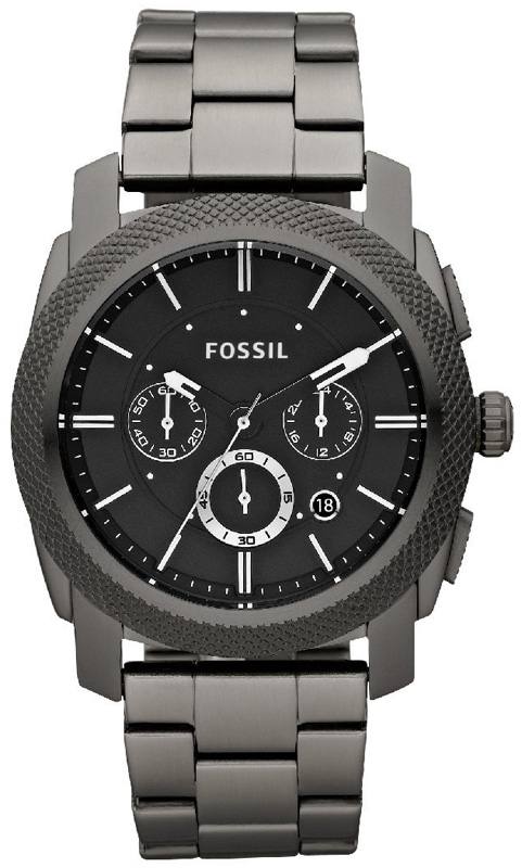 Fossil Machine Chronograph Black Dial Grey Steel Strap Watch for Men - FS4662 Buy Now By Fossil